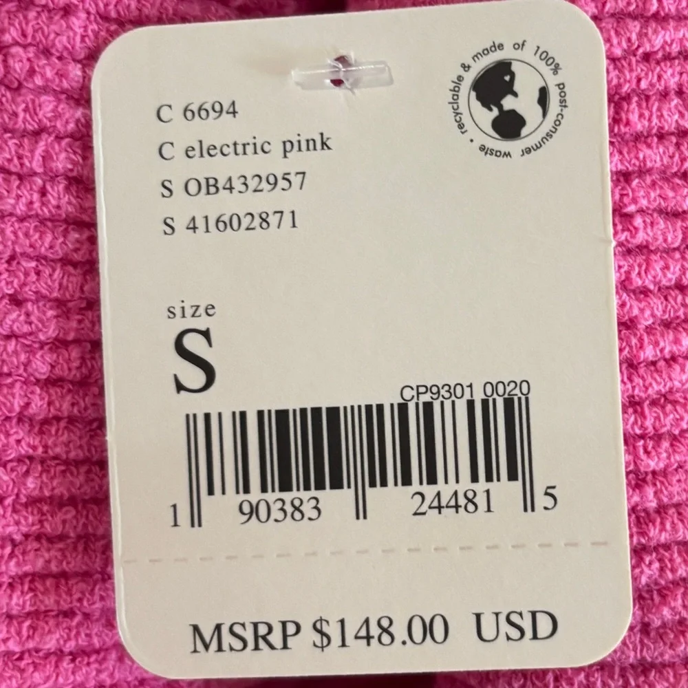 Free People Bright Pink Cowl Neck Sweater